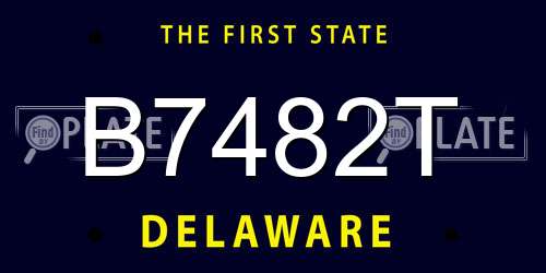 B7482T Delaware License Plate