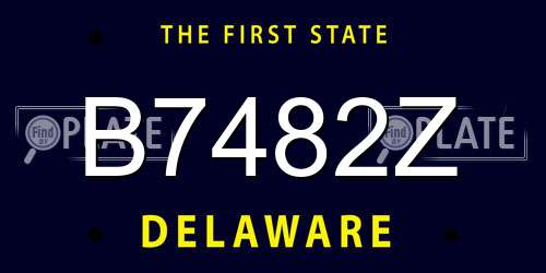 B7482Z Delaware License Plate