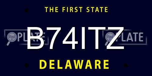 B74ITZ Delaware License Plate