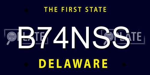 B74NSS Delaware License Plate