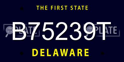 B75239T Delaware License Plate