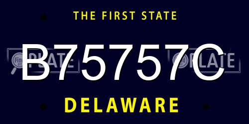 B75757C Delaware License Plate