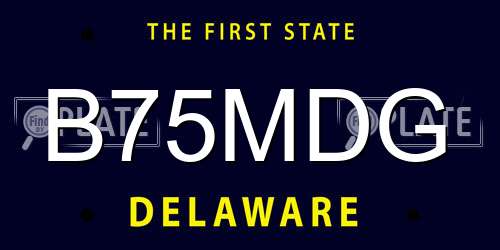 B75MDG Delaware License Plate