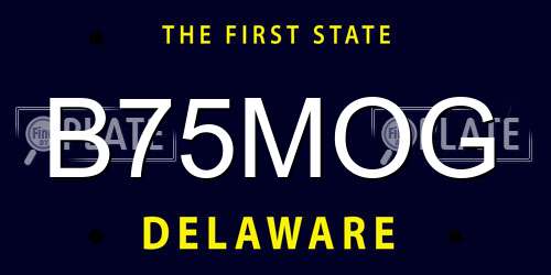 B75MOG Delaware License Plate