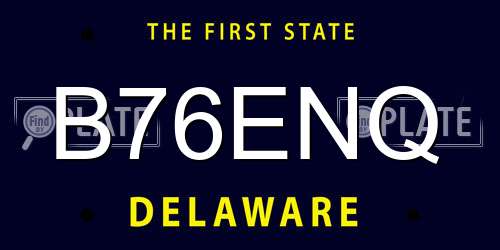B76ENQ Delaware License Plate