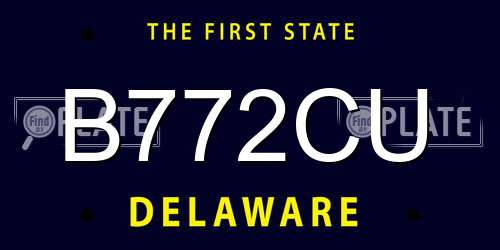 B772CU Delaware License Plate