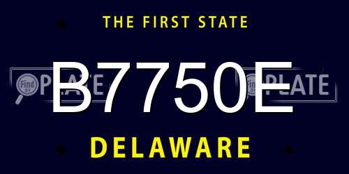 B7750E Delaware License Plate