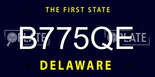 B775QE Delaware License Plate