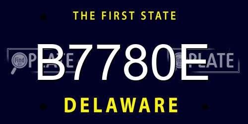 B7780E Delaware License Plate