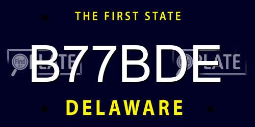 B77BDE Delaware License Plate