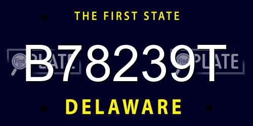 B78239T Delaware License Plate