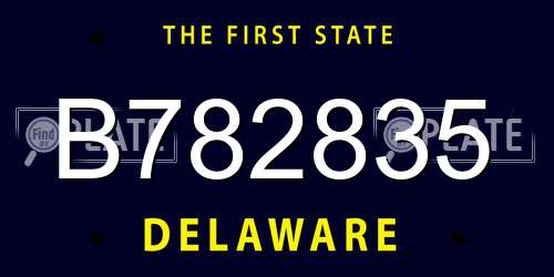 B782835 Delaware License Plate