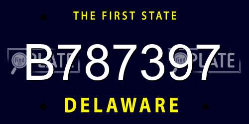 B787397 Delaware License Plate
