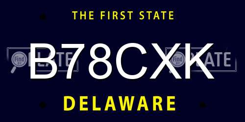 B78CXK Delaware License Plate