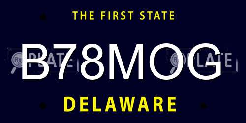 B78MOG Delaware License Plate