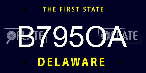 B795OA Delaware License Plate