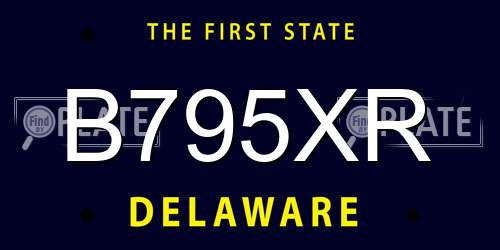 B795XR Delaware License Plate