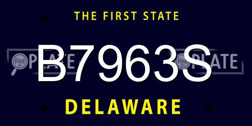 B7963S Delaware License Plate