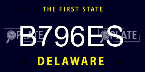 B796ES Delaware License Plate