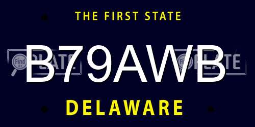B79AWB Delaware License Plate
