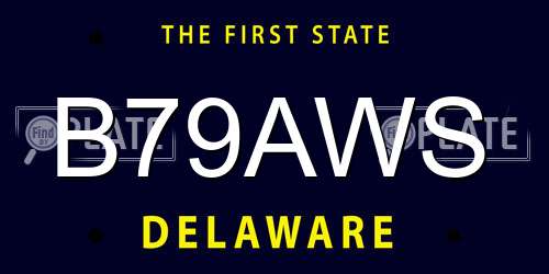 B79AWS Delaware License Plate