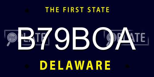 B79BOA Delaware License Plate