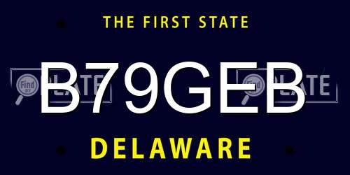 B79GEB Delaware License Plate