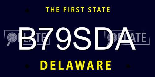 B79SDA Delaware License Plate