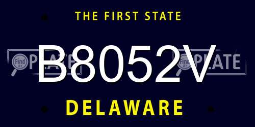 B8052V Delaware License Plate