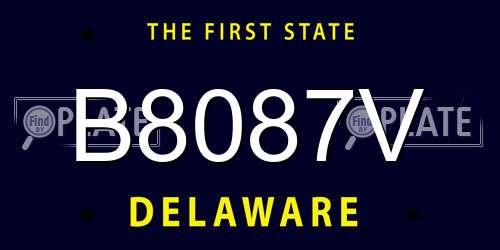 B8087V Delaware License Plate