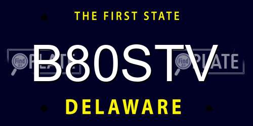B80STV Delaware License Plate