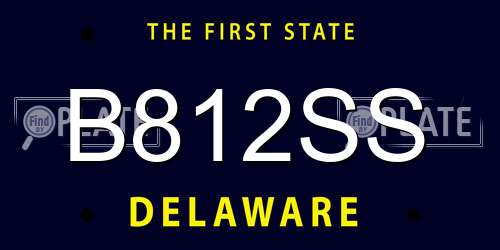 B812SS Delaware License Plate