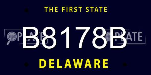 B8178B Delaware License Plate
