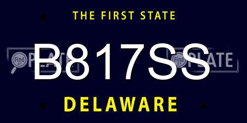 B817SS Delaware License Plate