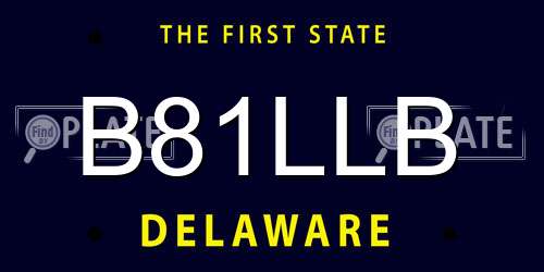 B81LLB Delaware License Plate