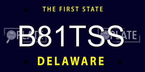 B81TSS Delaware License Plate