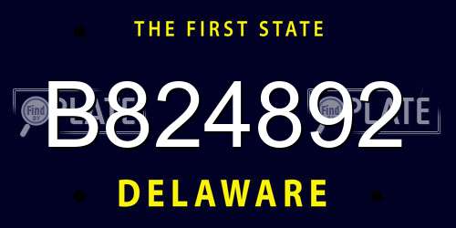 B824892 Delaware License Plate
