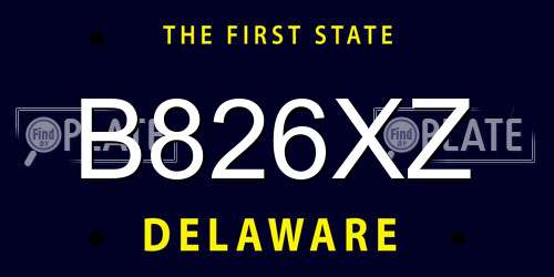 B826XZ Delaware License Plate