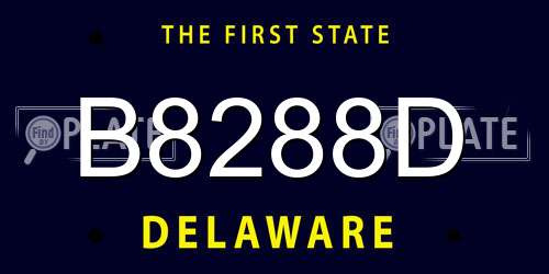 B8288D Delaware License Plate