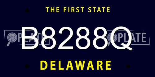 B8288Q Delaware License Plate
