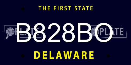 B828BO Delaware License Plate