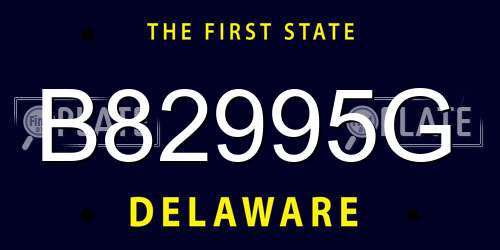 B82995G Delaware License Plate