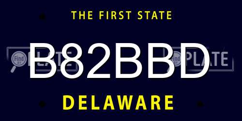 B82BBD Delaware License Plate