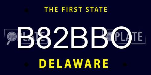 B82BBO Delaware License Plate