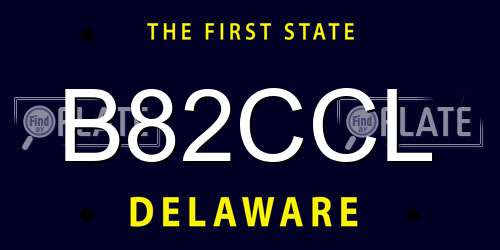 B82CCL Delaware License Plate