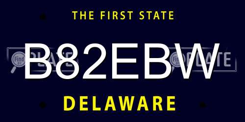 B82EBW Delaware License Plate