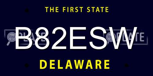 B82ESW Delaware License Plate
