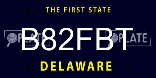 B82FBT Delaware License Plate