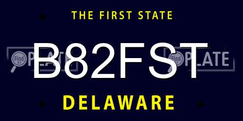 B82FST Delaware License Plate