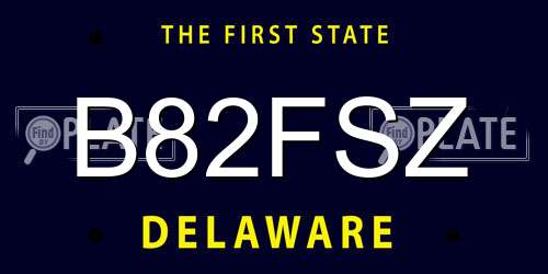 B82FSZ Delaware License Plate